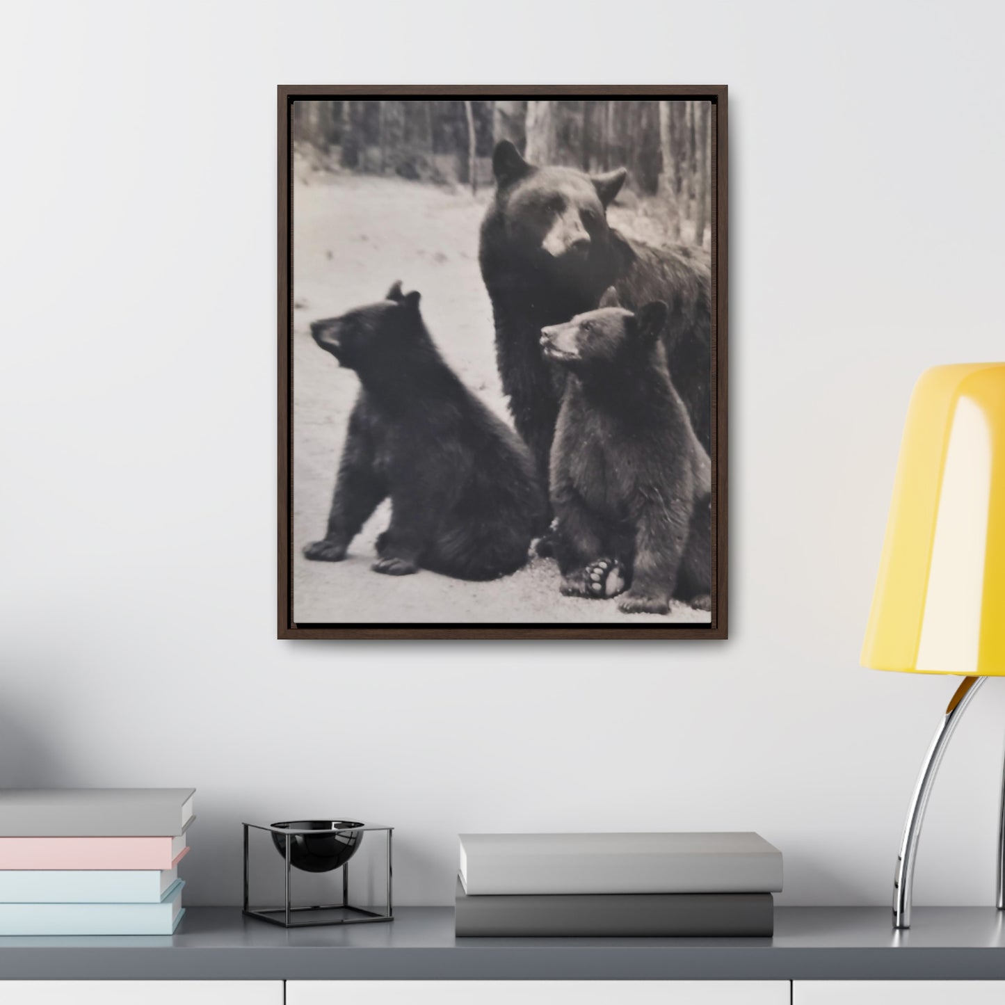 Yellowstone Back Bears Gallery Canvas Wraps, Vertical Frame