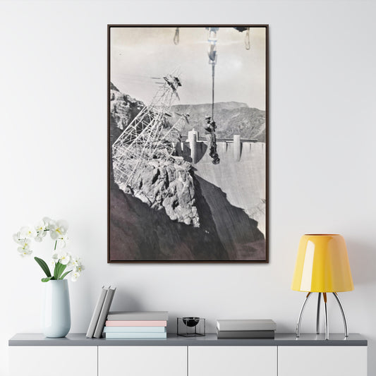 Suspended Boulder Dam Worker Gallery Canvas Wraps, Vertical Frame