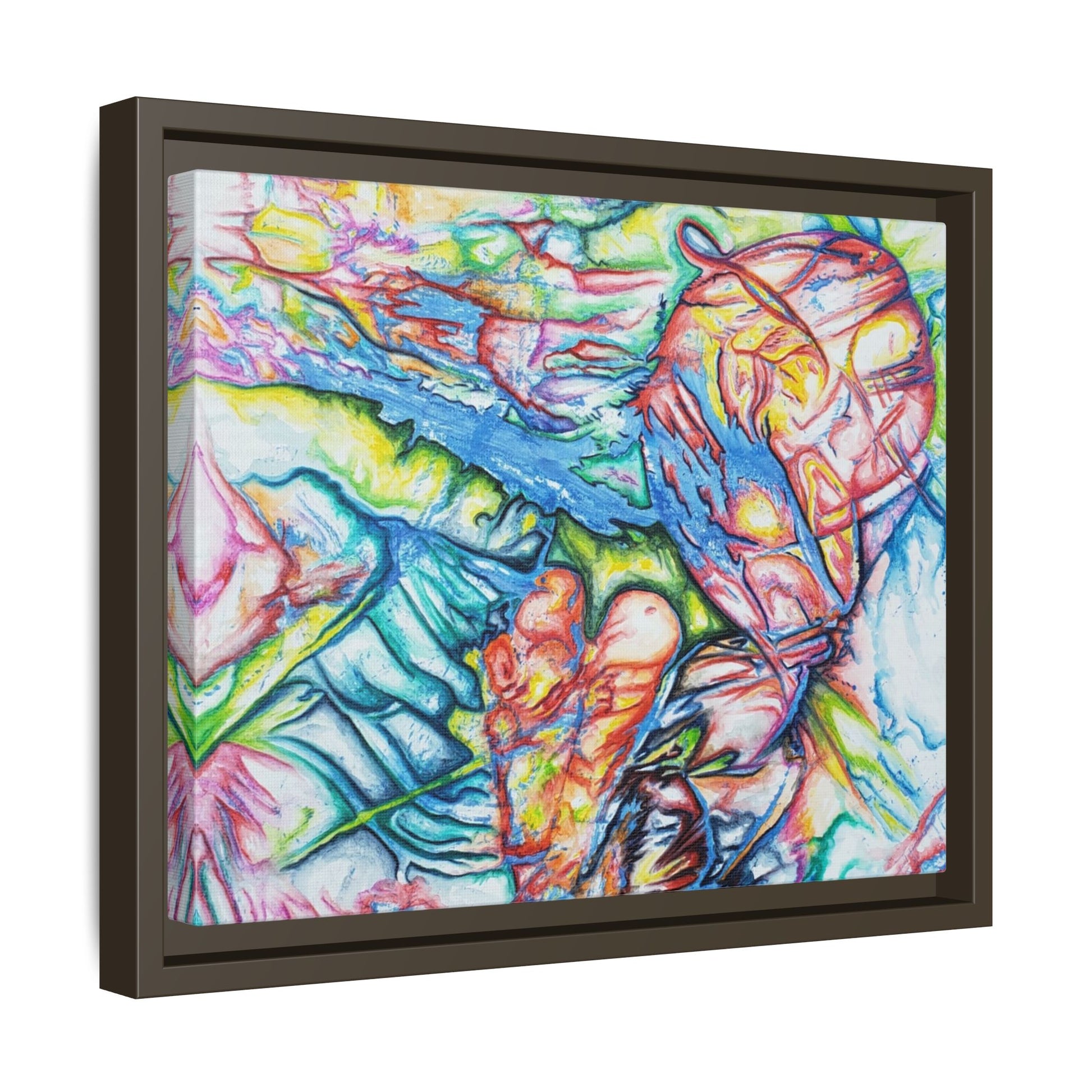 Multi-Color Abstract Framed Canvas Art Print - Kia Day Design