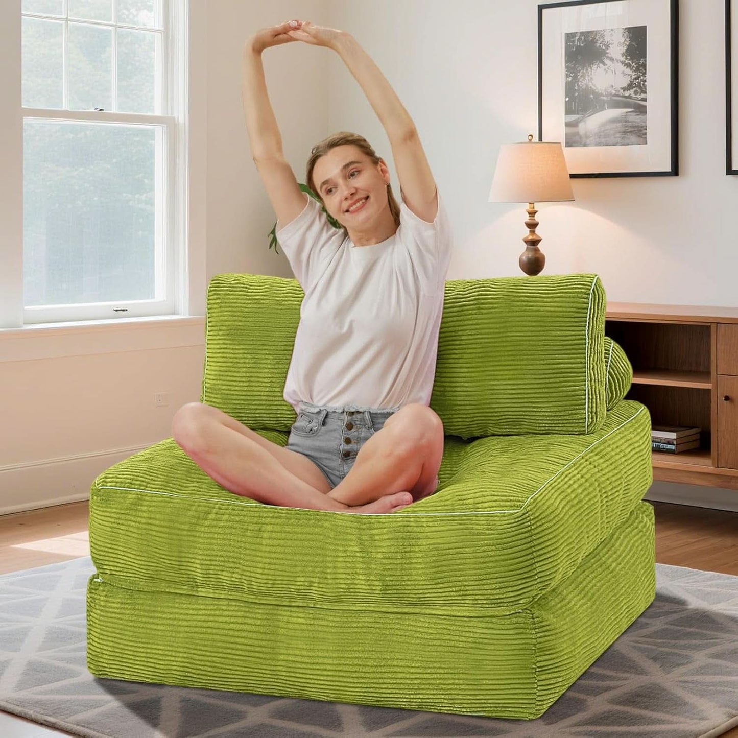 Emerald Convertible Sleeper Sofa Bed With Backrest- ShipItFurniture- {{Product type}}