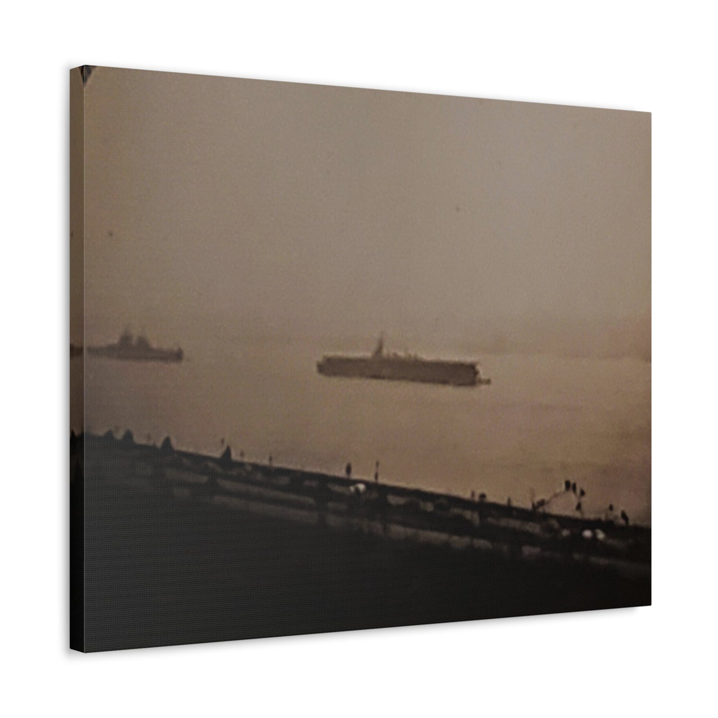 Navy Day New York Hudson River October 27th 1945 War Ships Stretched Canvas