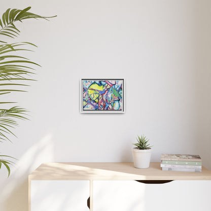 Alien Abstract Colorful Framed Canvas Art - Kia Day Design