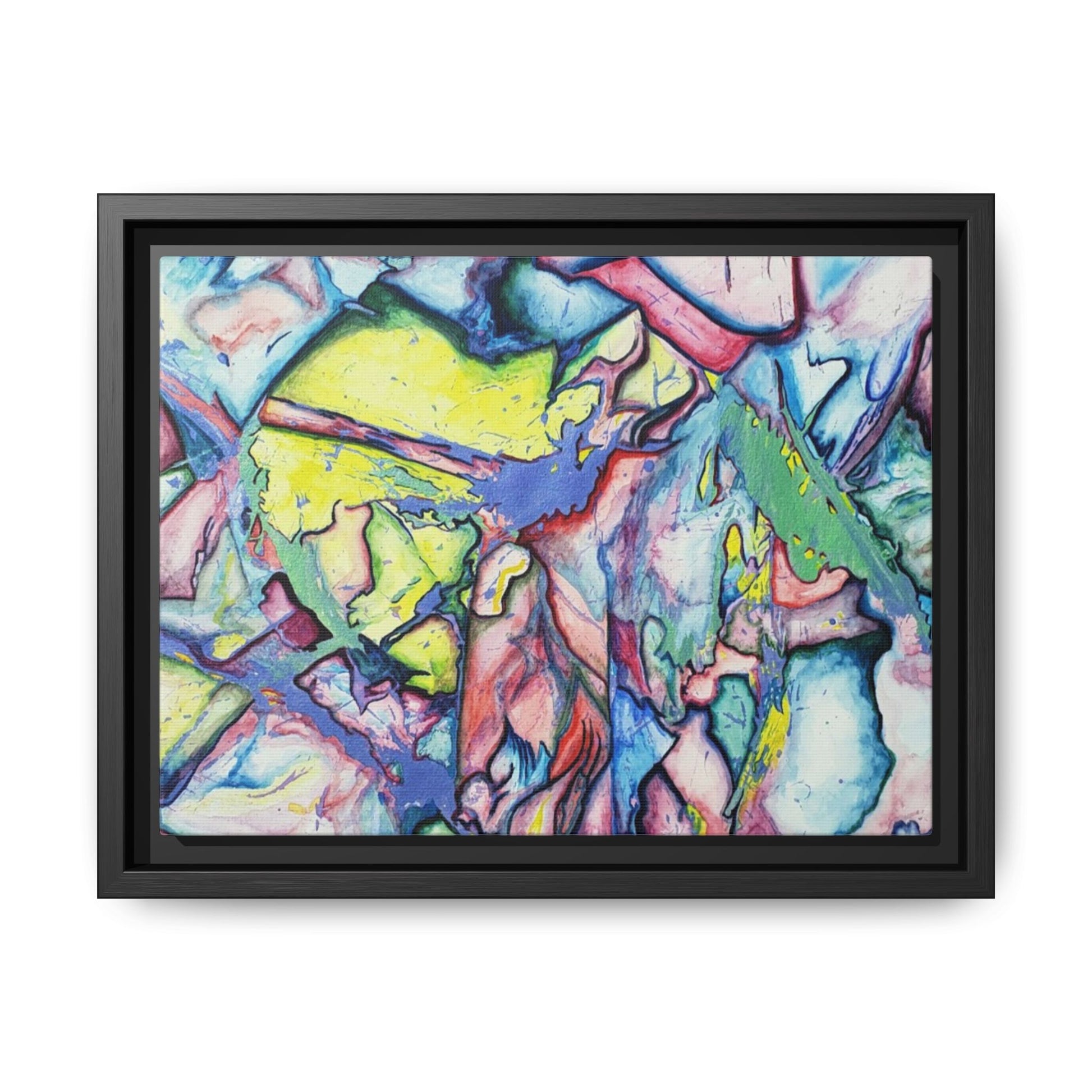 Alien Abstract Colorful Framed Canvas Art - Kia Day Design