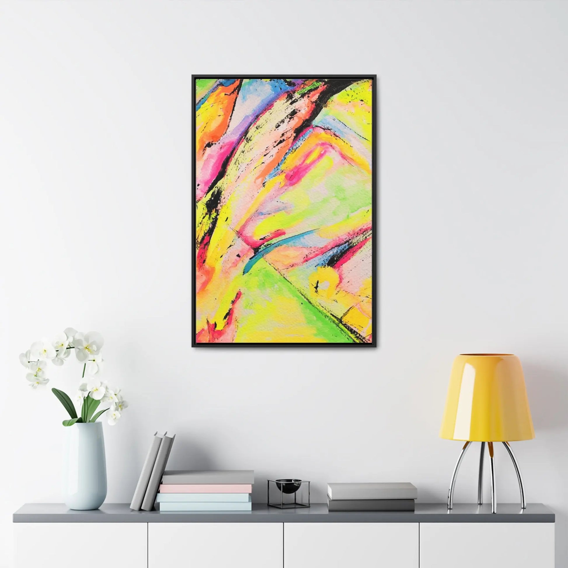 Neon Fire Gallery Canvas Wraps, Vertical Frame