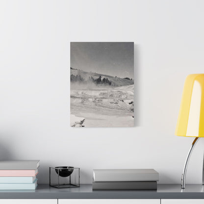 Mammoth Hot Springs Satin Canvas Stretched 12″ x 16″ (Vertical) 1.5"