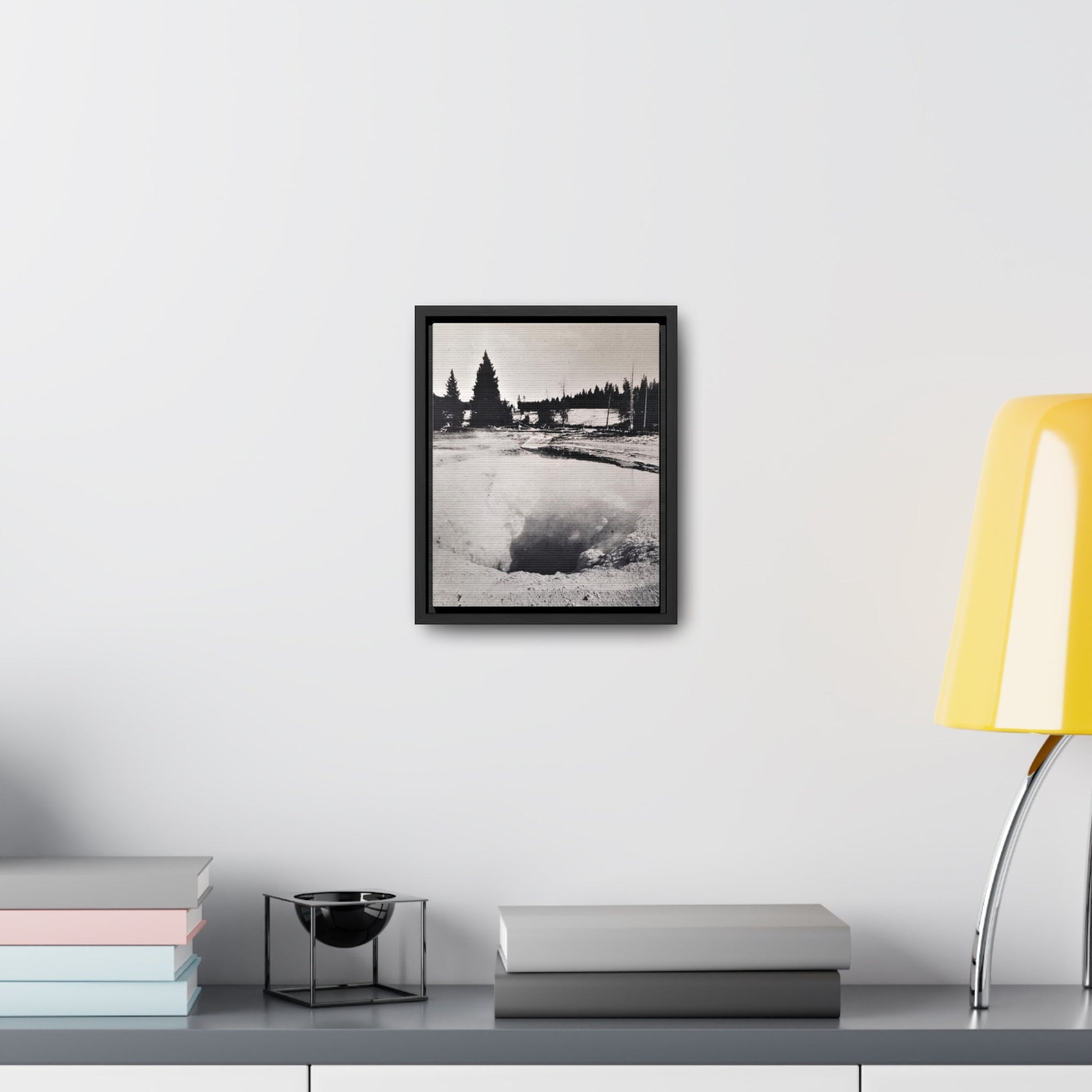 Morning Glory Pool Yellowstone Gallery Canvas Wraps Vertical Frame - 8″ x 10″ Premium Gallery Wraps (1.25″) Black - Canvas