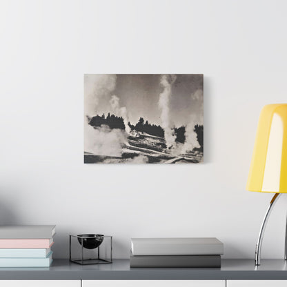 Norris Geyser Yellowstone Satin Canvas Stretched