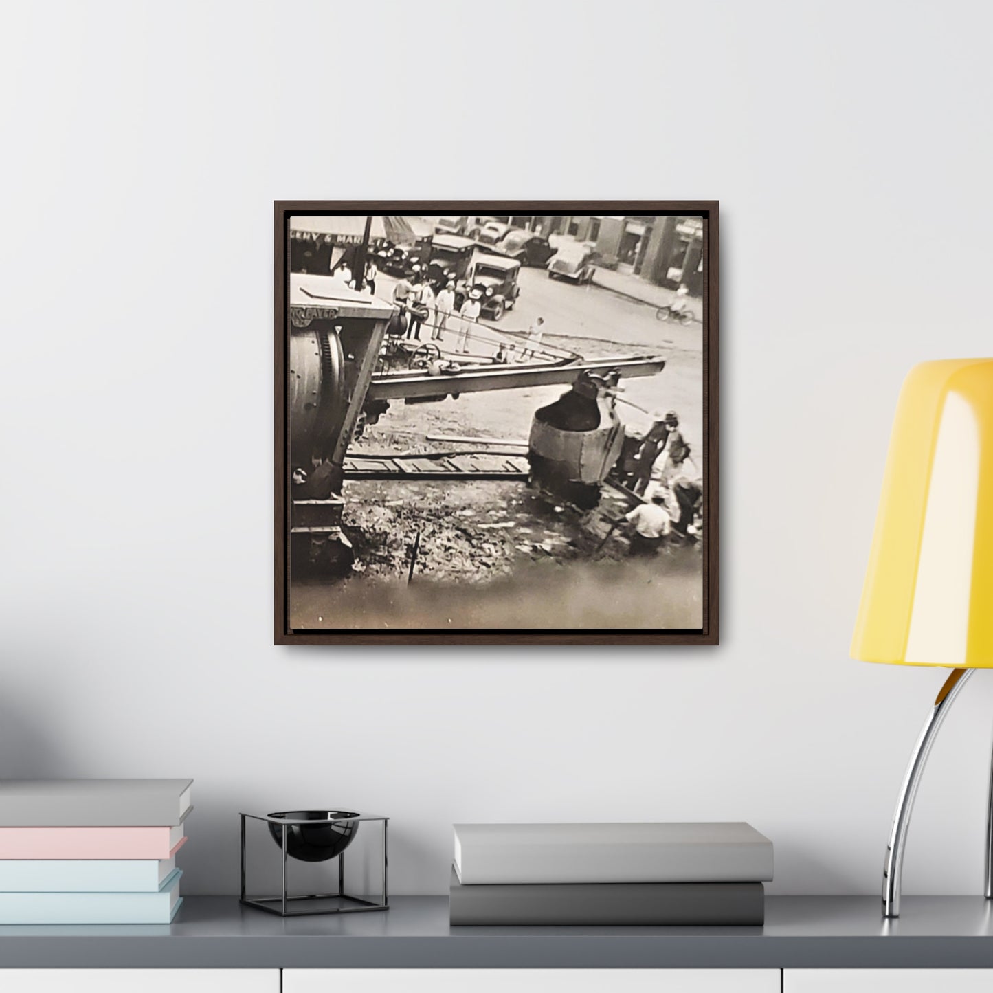 Concrete Worker Gallery Canvas Wraps, Square Frame