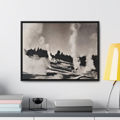 Norris Geyser Yellowstone Gallery Canvas Wraps Horizontal Frame 24″ x 18″ Black 1.25"