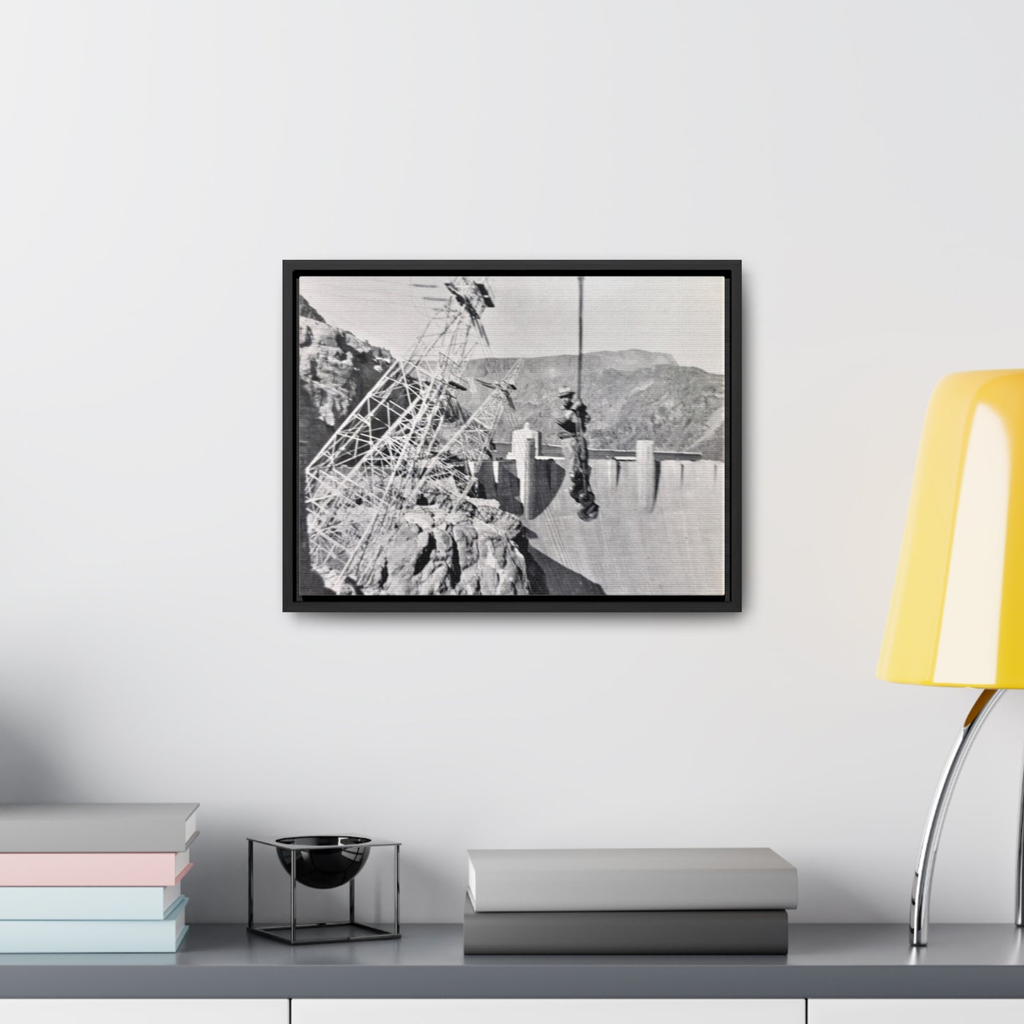 Suspended Boulder Dam Worker Gallery Canvas Wraps, Horizontal Frame