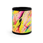 Neon Fire Black Coffee Mug, 11oz