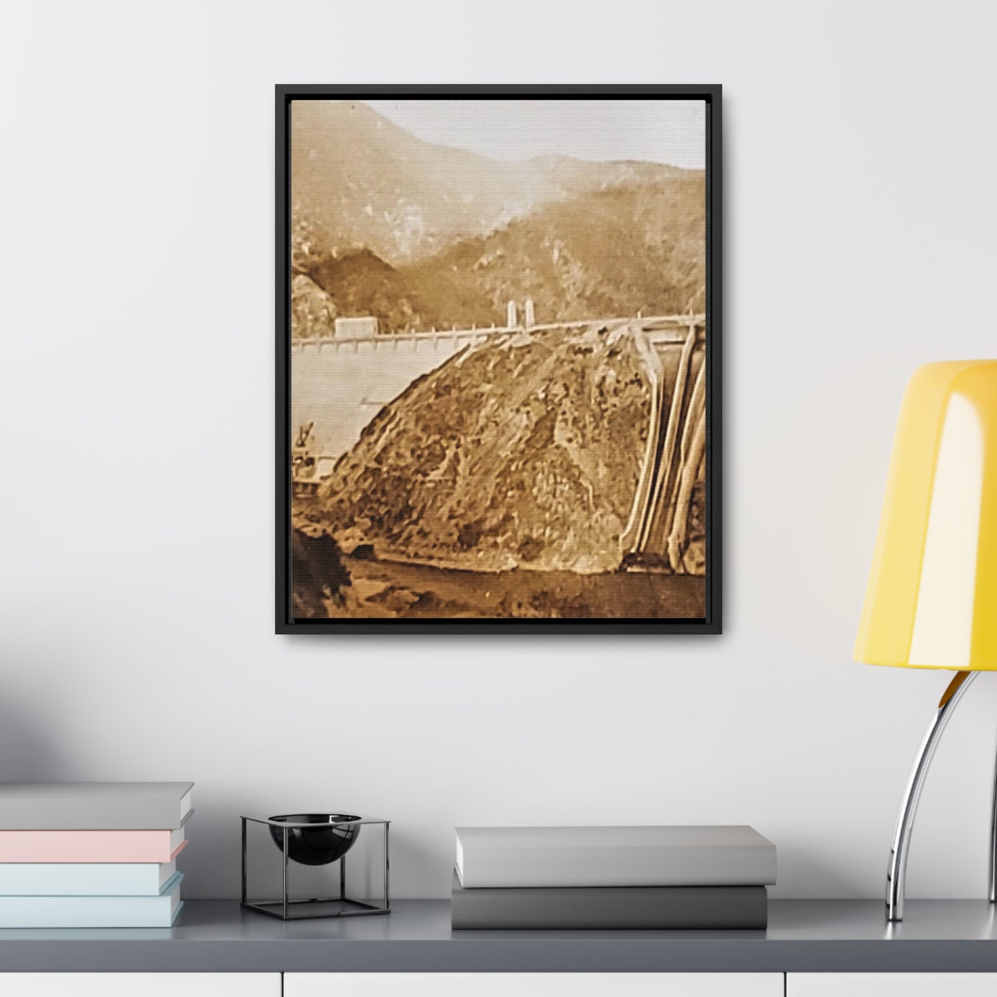 Back View Morris Dam Spillway Gallery Canvas Wraps, Vertical Frame