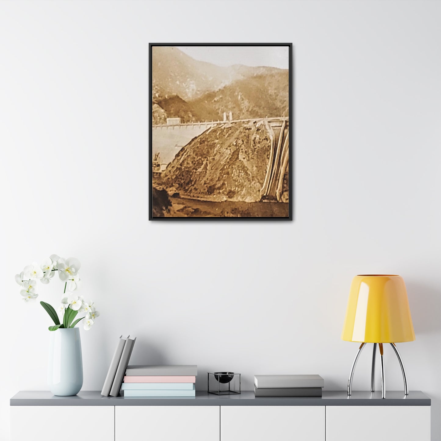 Back View Morris Dam Spillway Gallery Canvas Wraps, Vertical Frame