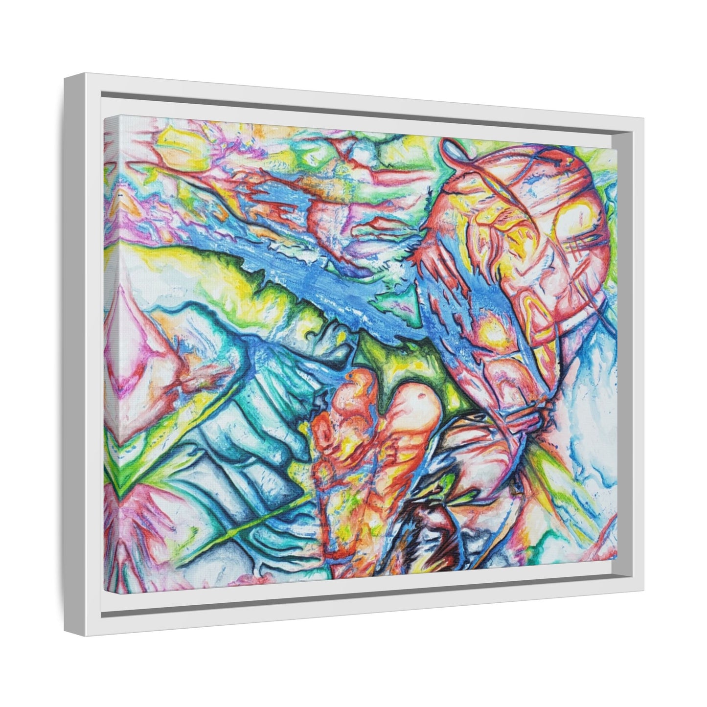 Multi-Color Abstract Framed Canvas Art Print - Kia Day Design