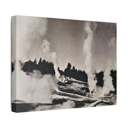 Norris Geyser Yellowstone Satin Canvas Stretched