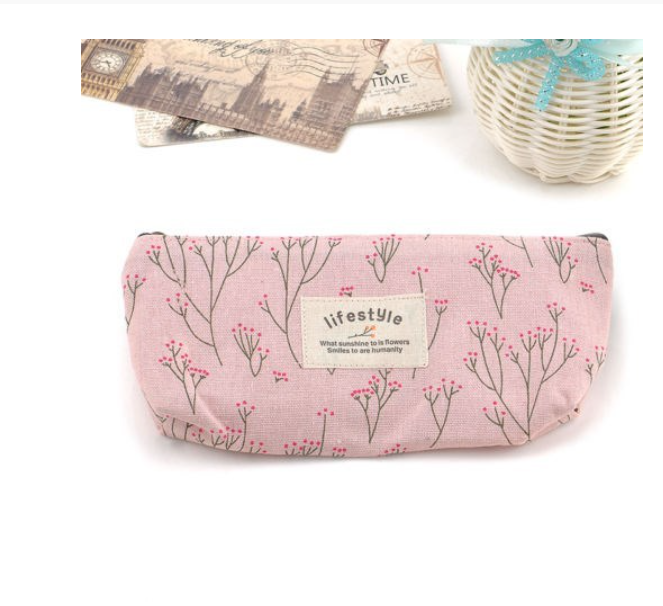 Student Stationery Storage Bag - Pink - pencil case