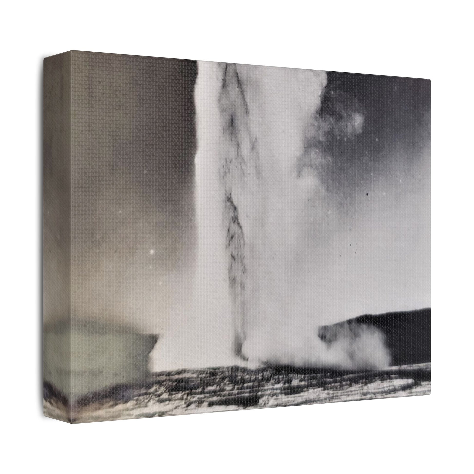 Old Faithful Geyser Yellowstone Satin Canvas Stretched