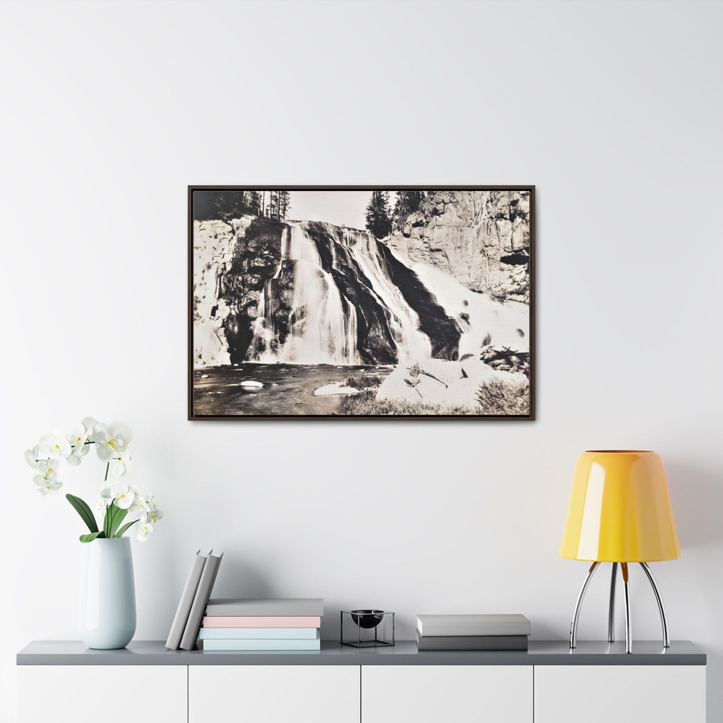 Gibbon Falls Yellowstone Gallery Canvas Wraps, Horizontal Frame