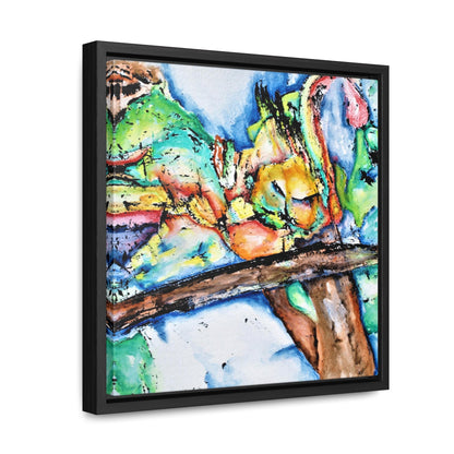 Owl In Flight Gallery Canvas Wraps, Square Frame Printify