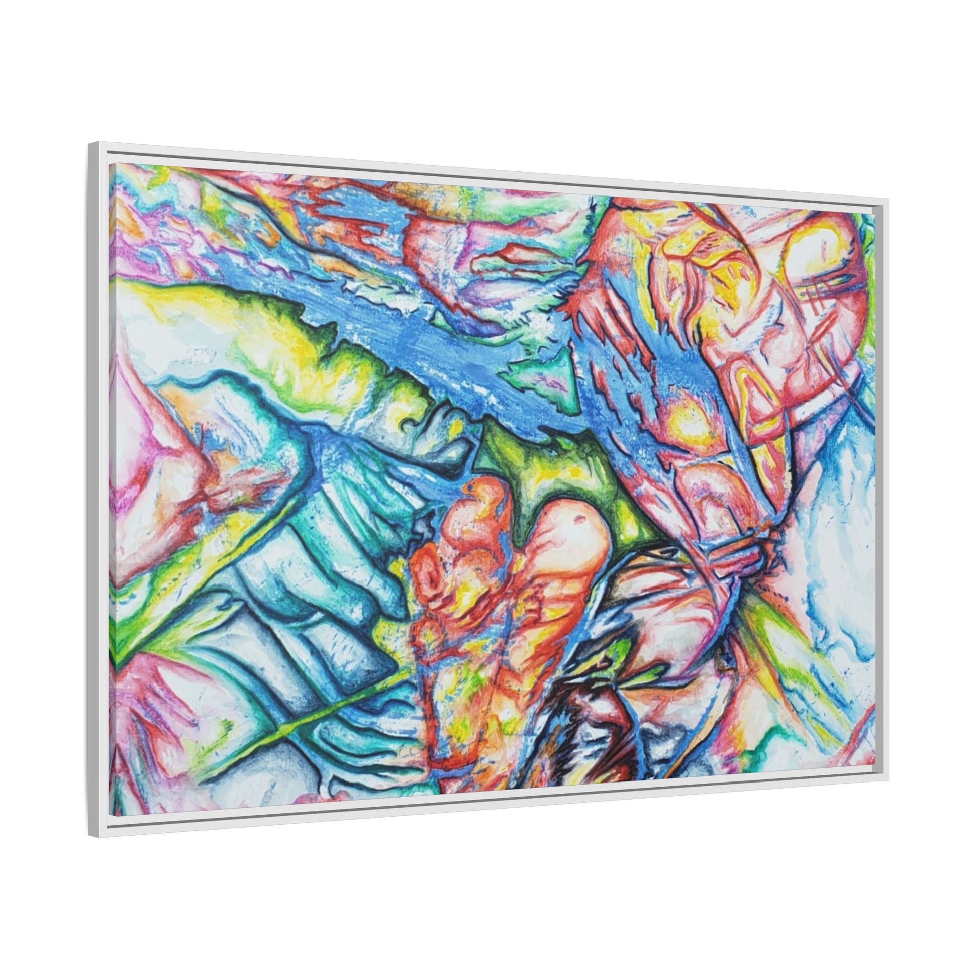 Multi-Color Abstract Framed Canvas Art Print - Kia Day Design
