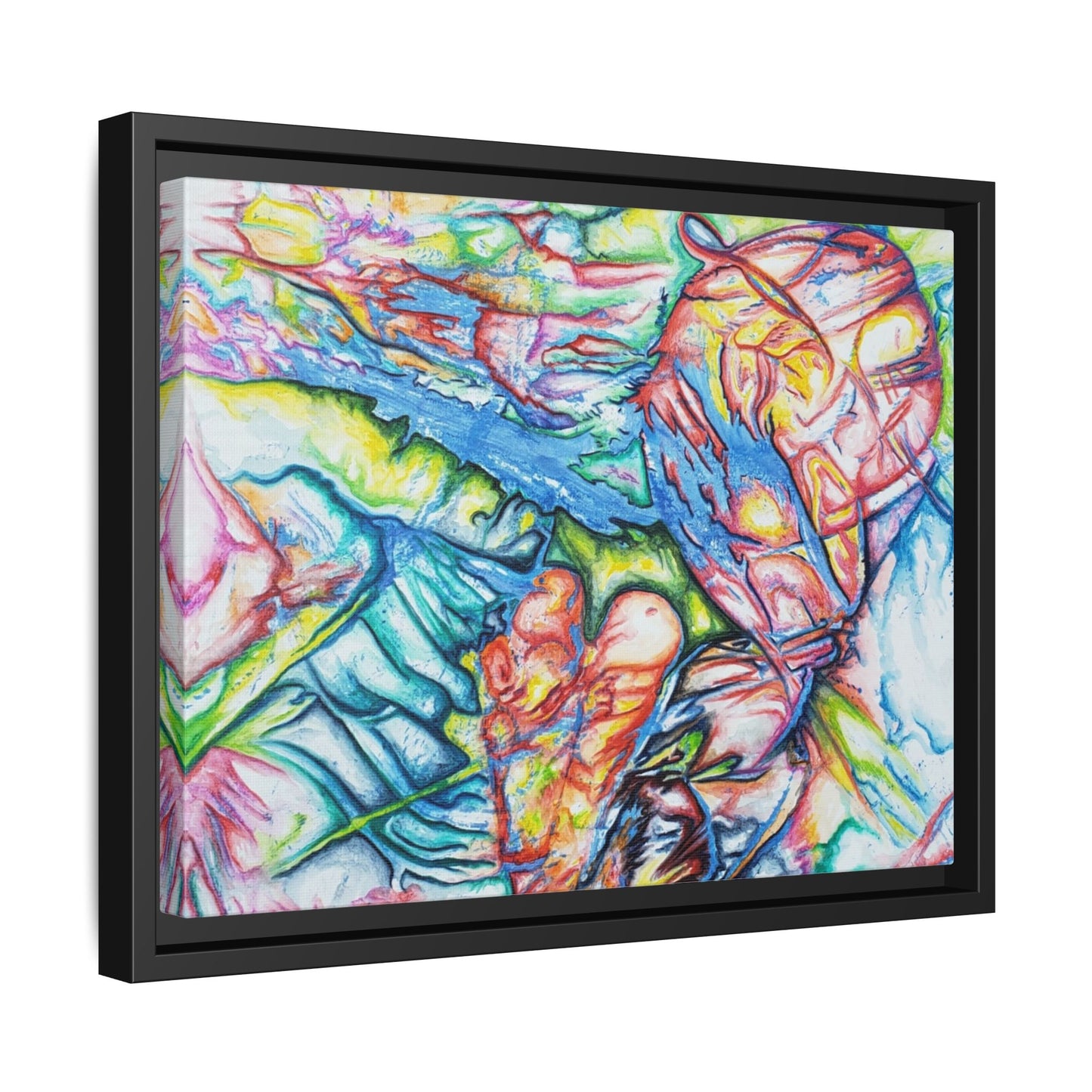 Multi-Color Abstract Framed Canvas Art Print - Kia Day Design