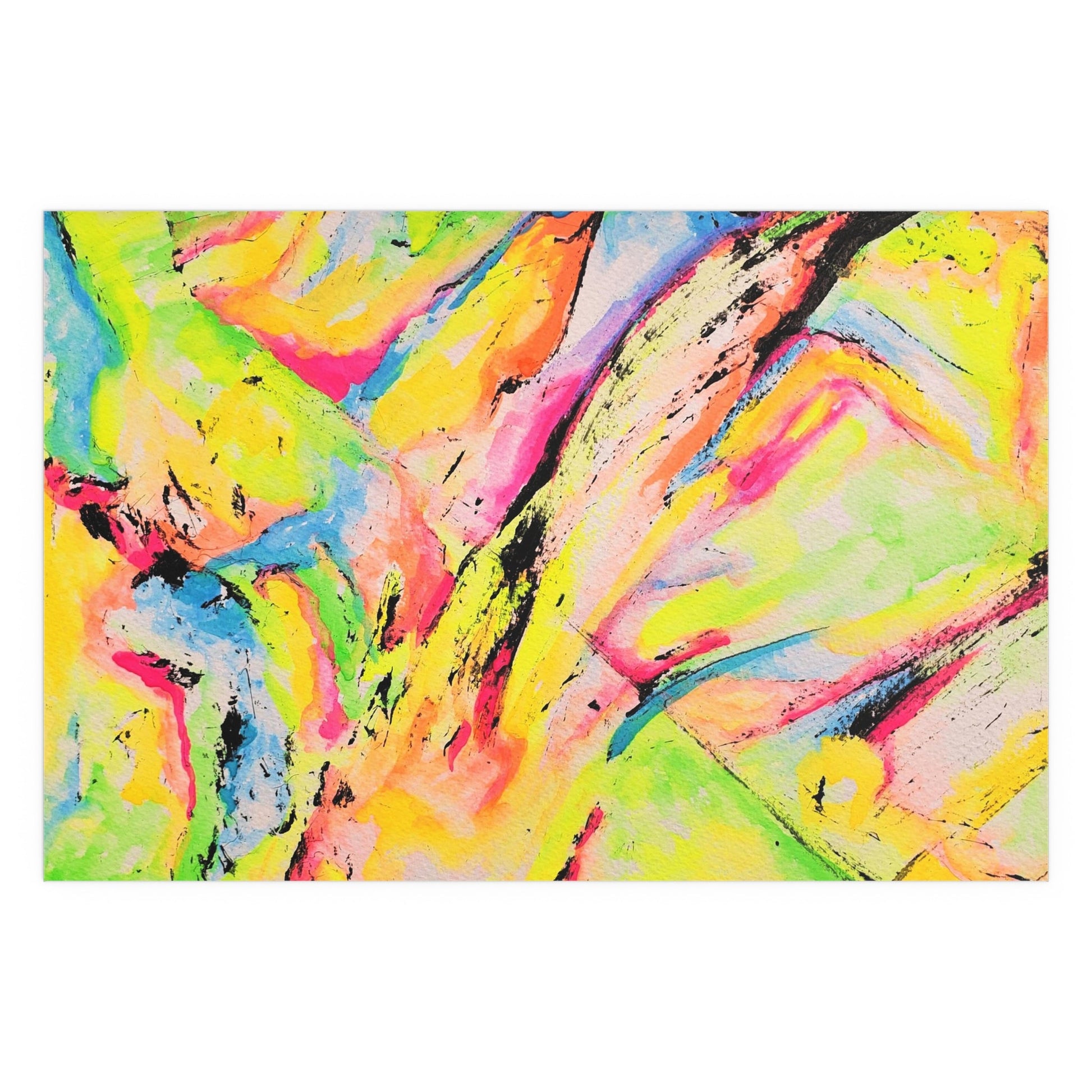 Neon Fire Silk Posters - 48″ x 32″ (Horizontal) Semi Glossy - Poster