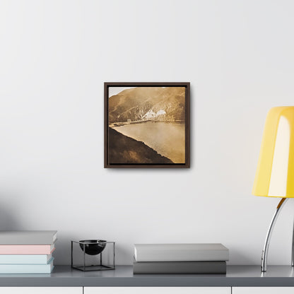 Morris Dam Lake Gallery Canvas Wraps Square Frame 10″ x 10″ 1.25" Walnut