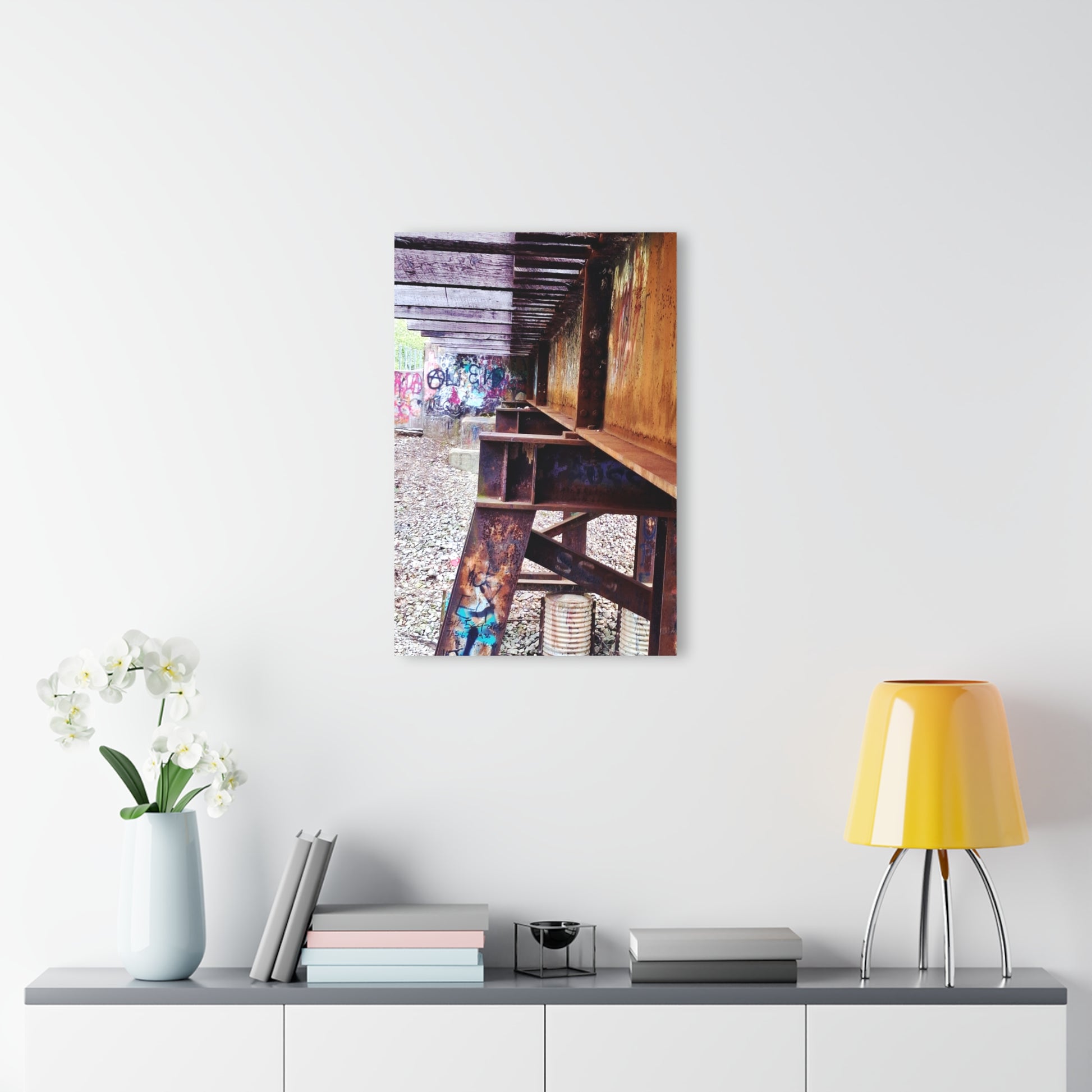 Urban Rust Photography Acrylic Print — Graffiti Underpass Wall Art French Cleat Hanging - - Home Decor