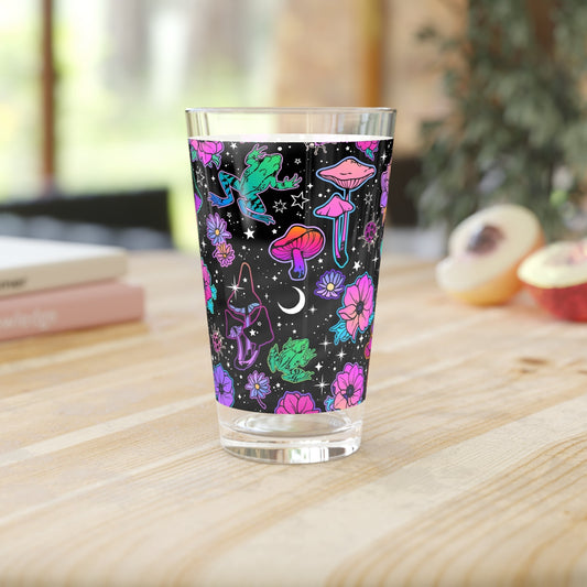Mystical Floral Pint Glass - 16oz - Kia Day Design