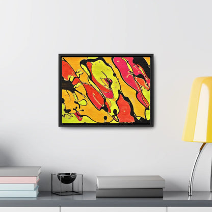 80s Rapture Gallery Canvas Wraps, Horizontal Frame 16″ x 12″ Black orange yellow 1.25"