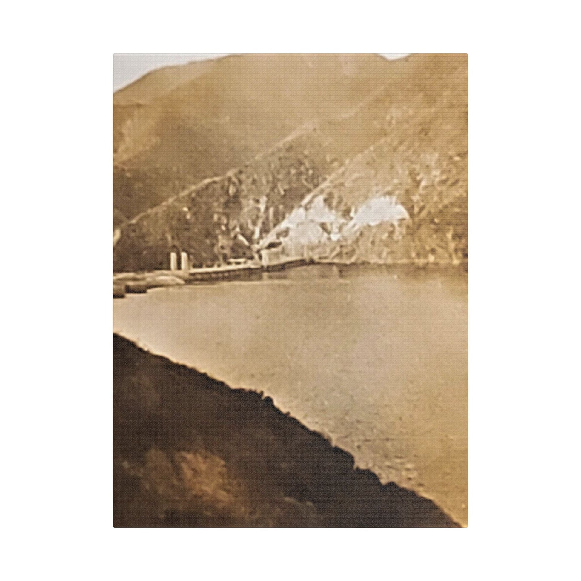 Morris Dam Lake Satin Canvas Stretched