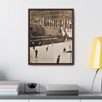 Rockefeller Plaza Easter 1945 Gallery Canvas Wraps Vertical Frame 16″ x 20″ 1.25" Walnut