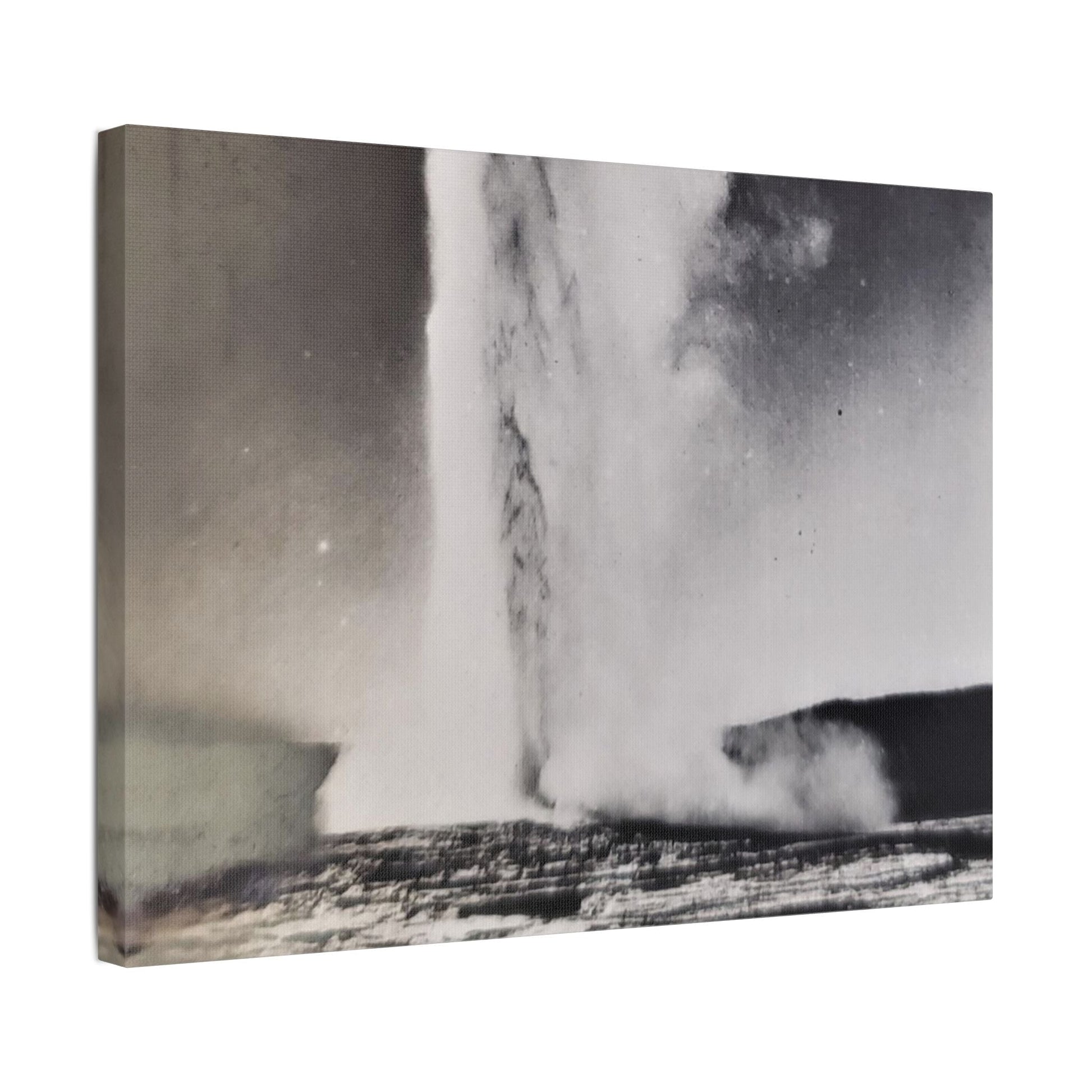 Old Faithful Geyser Yellowstone Satin Canvas Stretched