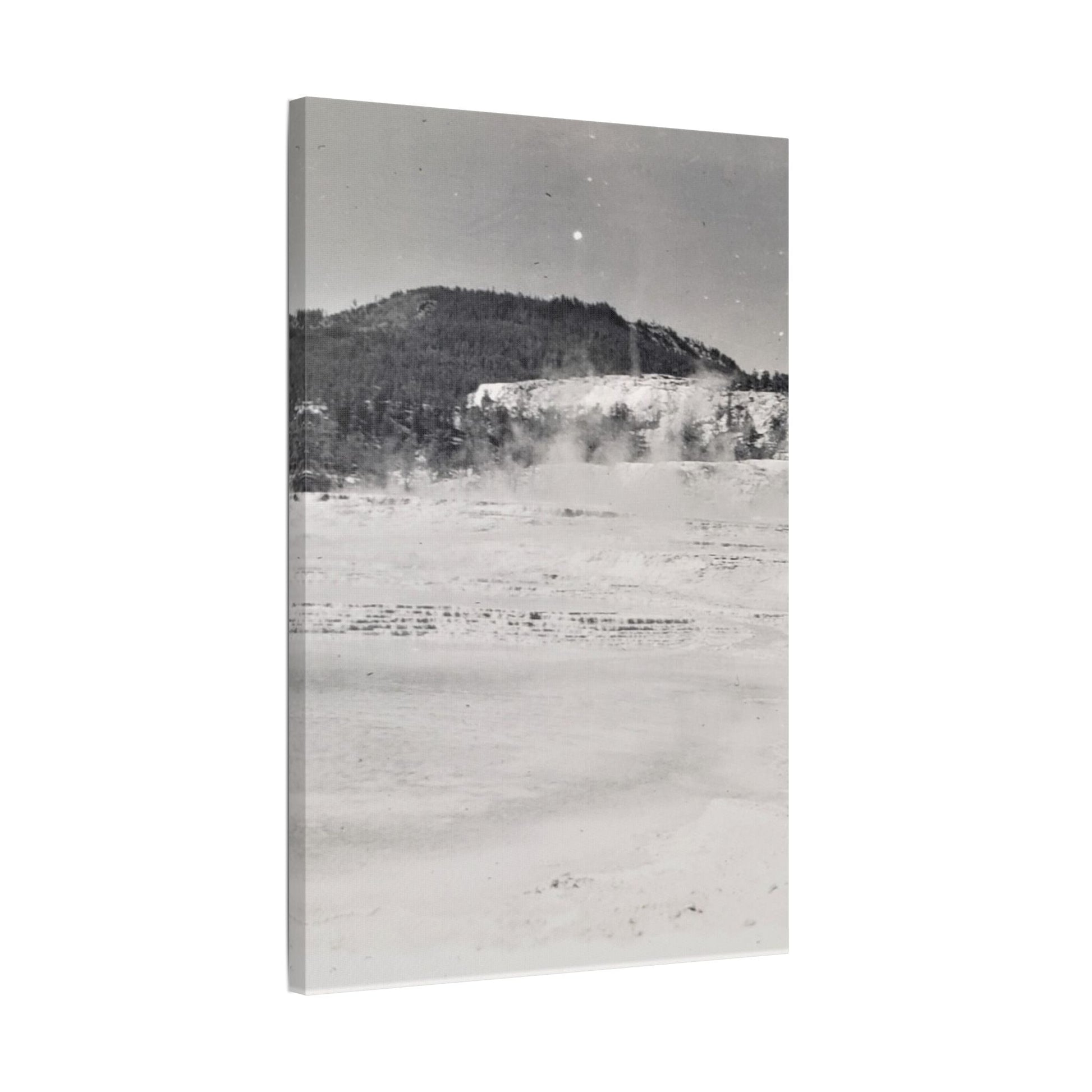 Mammoth Hot Springs Yellowstone Satin Canvas Stretched
