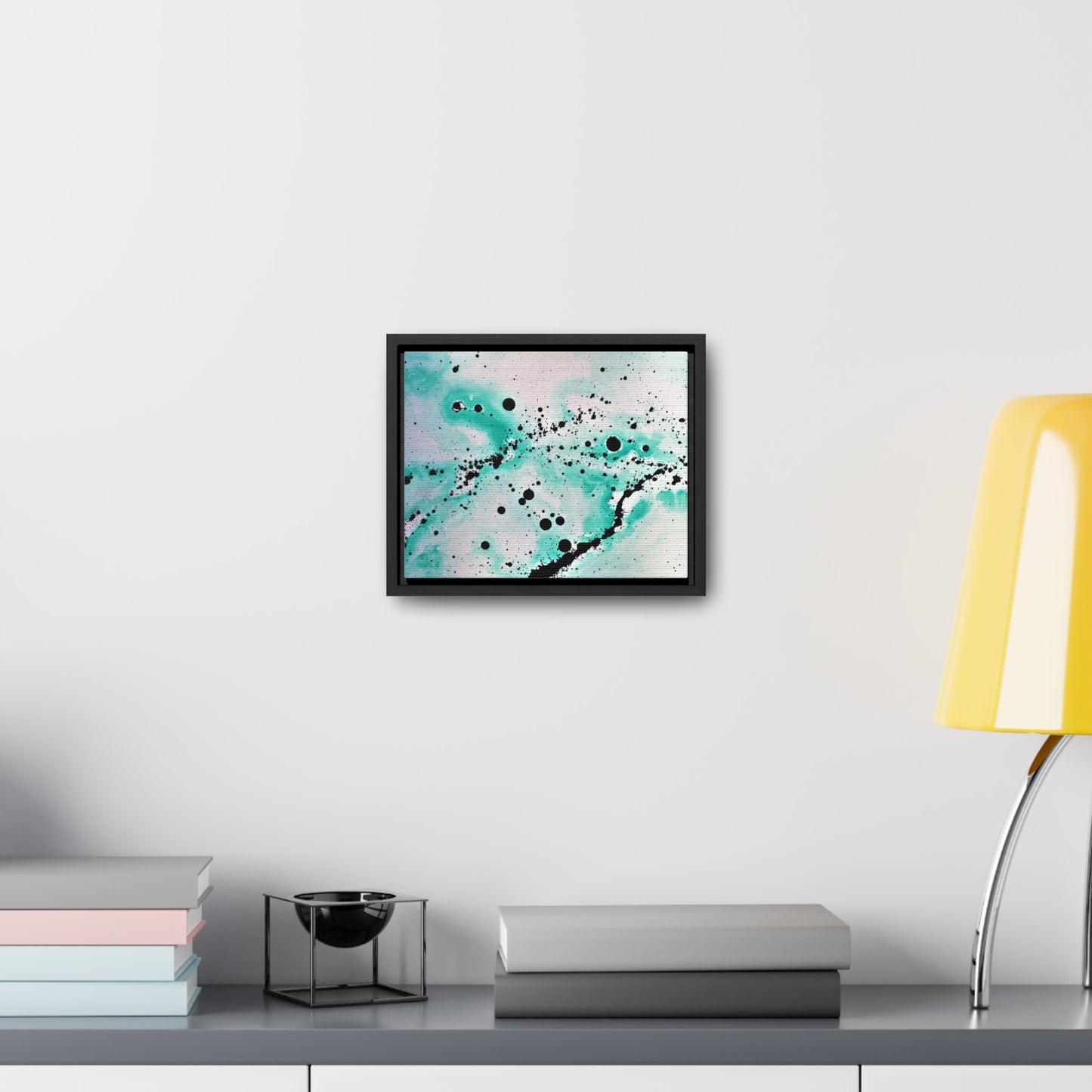 Teal Burst Gallery Canvas Wraps, Horizontal Frame