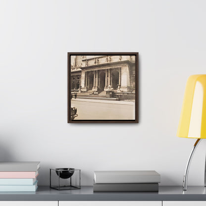 New York Public Library Gallery Canvas Wraps Square Frame 12″ x 12″ 1.25" Walnut