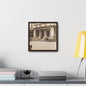 New York Public Library Gallery Canvas Wraps Square Frame 12″ x 12″ 1.25" Walnut