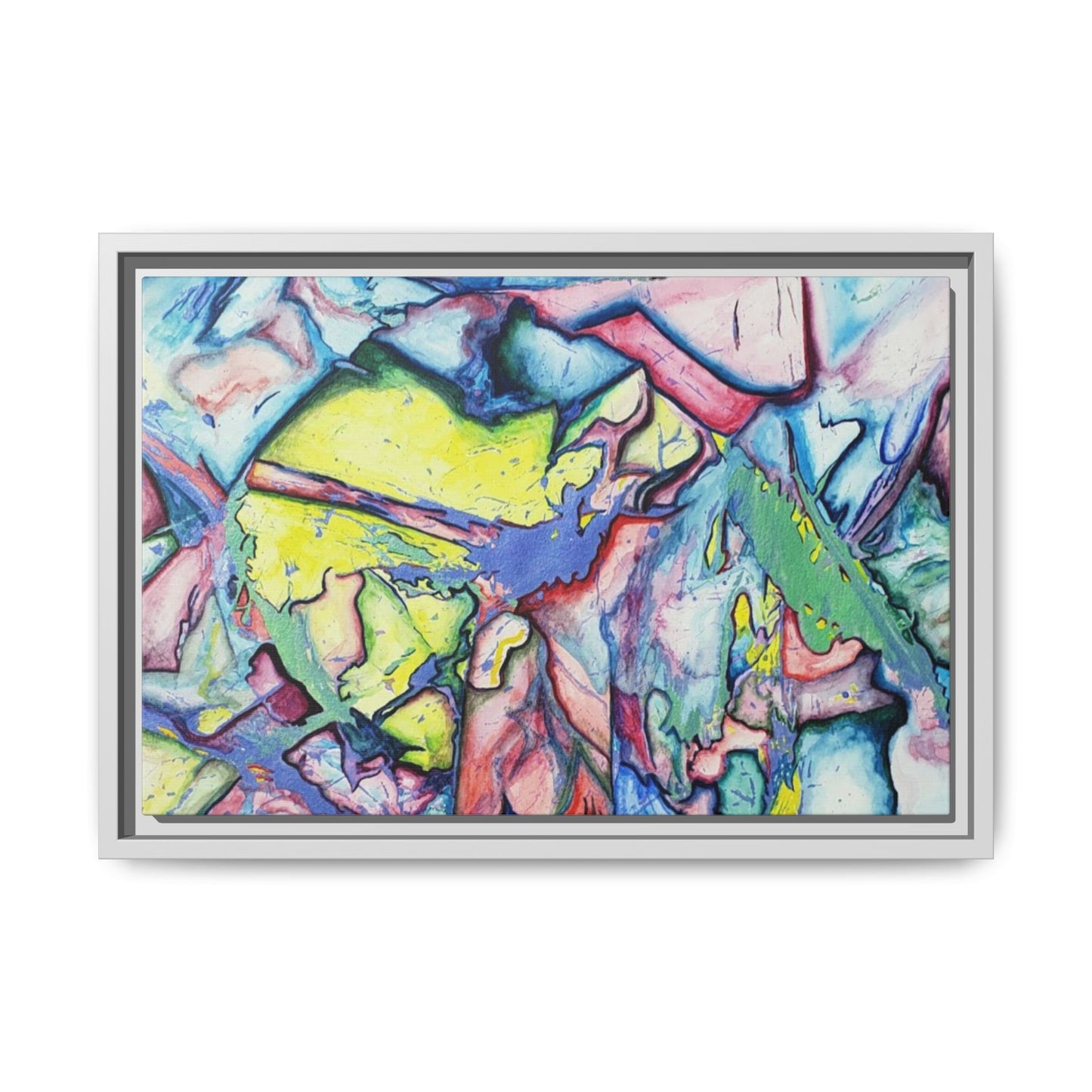 Alien Abstract Colorful Framed Canvas Art - Kia Day Design