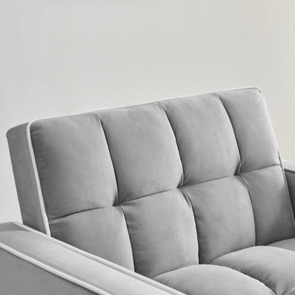 Grey 3-in-1 Sofa Bed Chair Fold-out Sofa Bed Adjustable Backrest - - sofa bed
