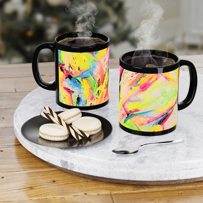 Neon Fire Black Coffee Mug, 11oz