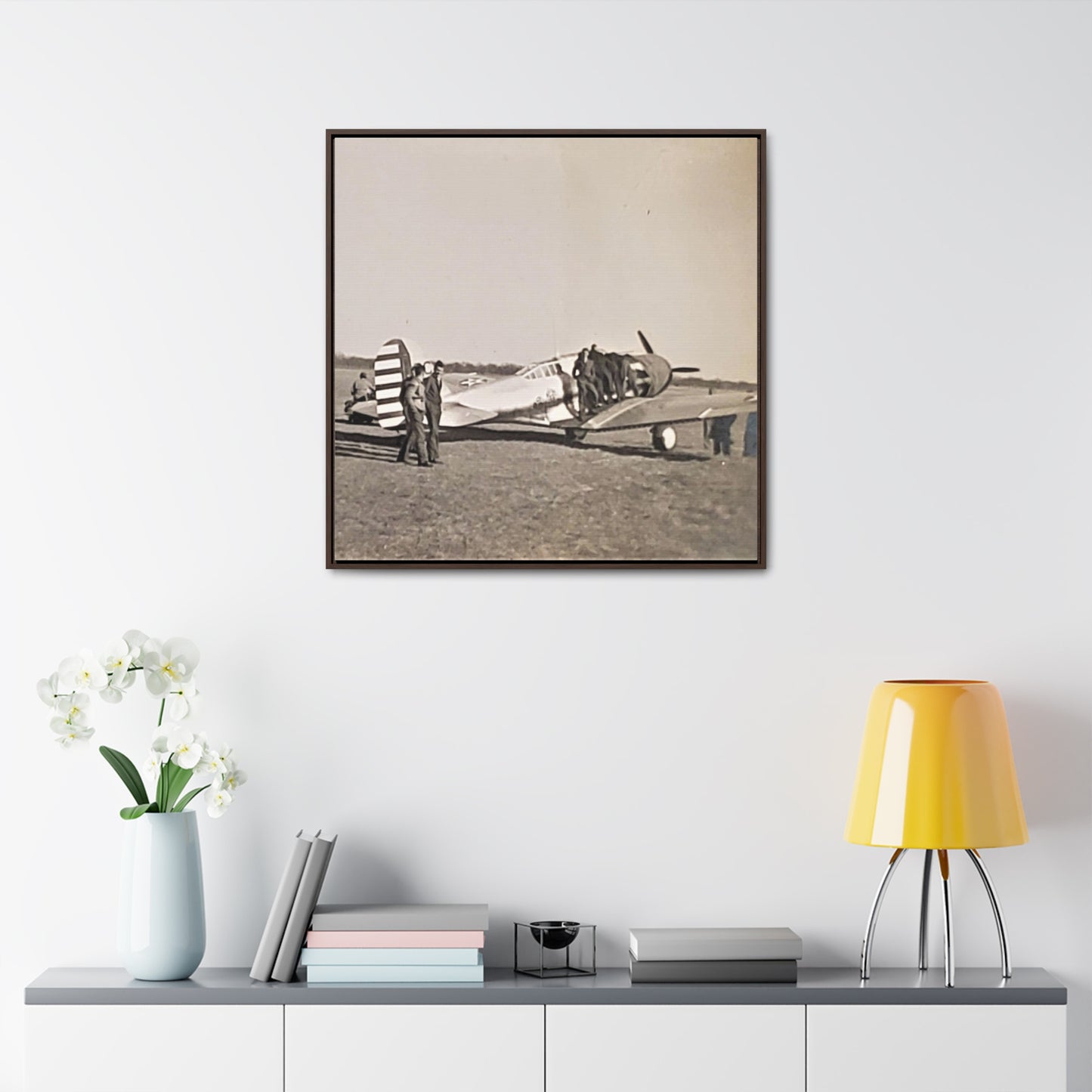 Army Pursuit Plane Ames Airport 1939 Gallery Canvas Wraps, Square Frame