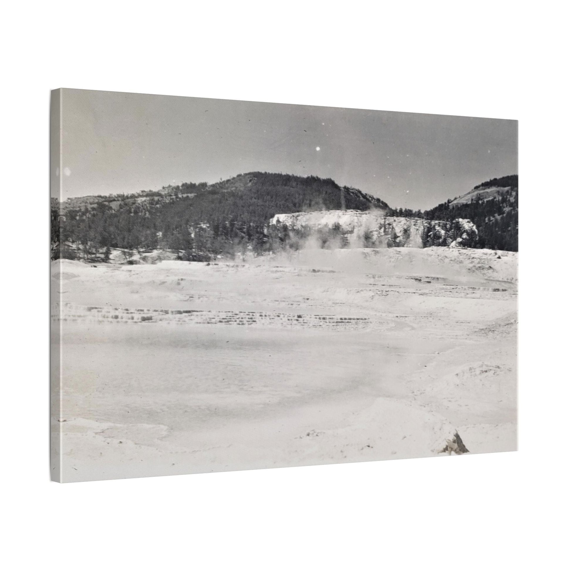 Mammoth Hot Springs Yellowstone Satin Canvas Stretched