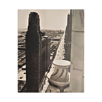 Michigan Ave Chicago Satin Canvas Stretched