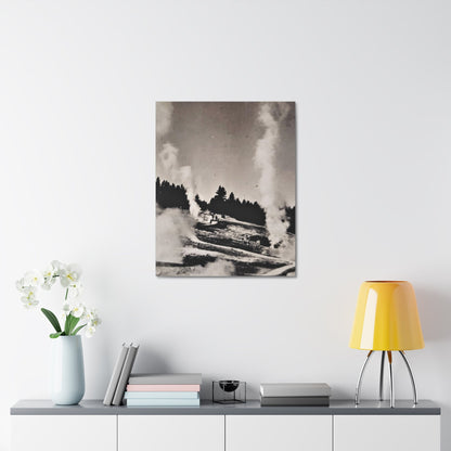 Norris Geyser Yellowstone Stretched Canvas 1.5" 24″ x 30″