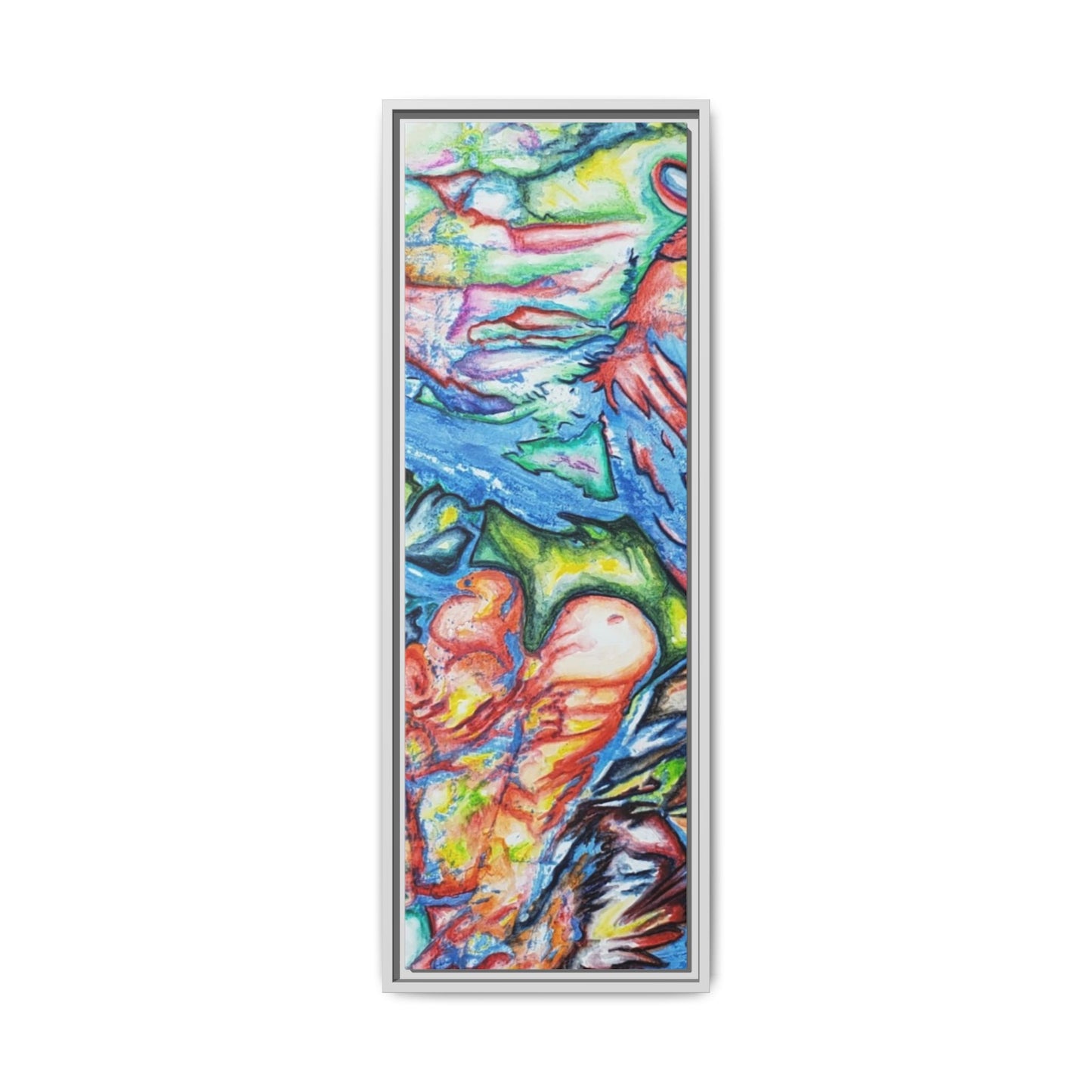 Multi-Color Abstract Framed Canvas Art Print - Kia Day Design