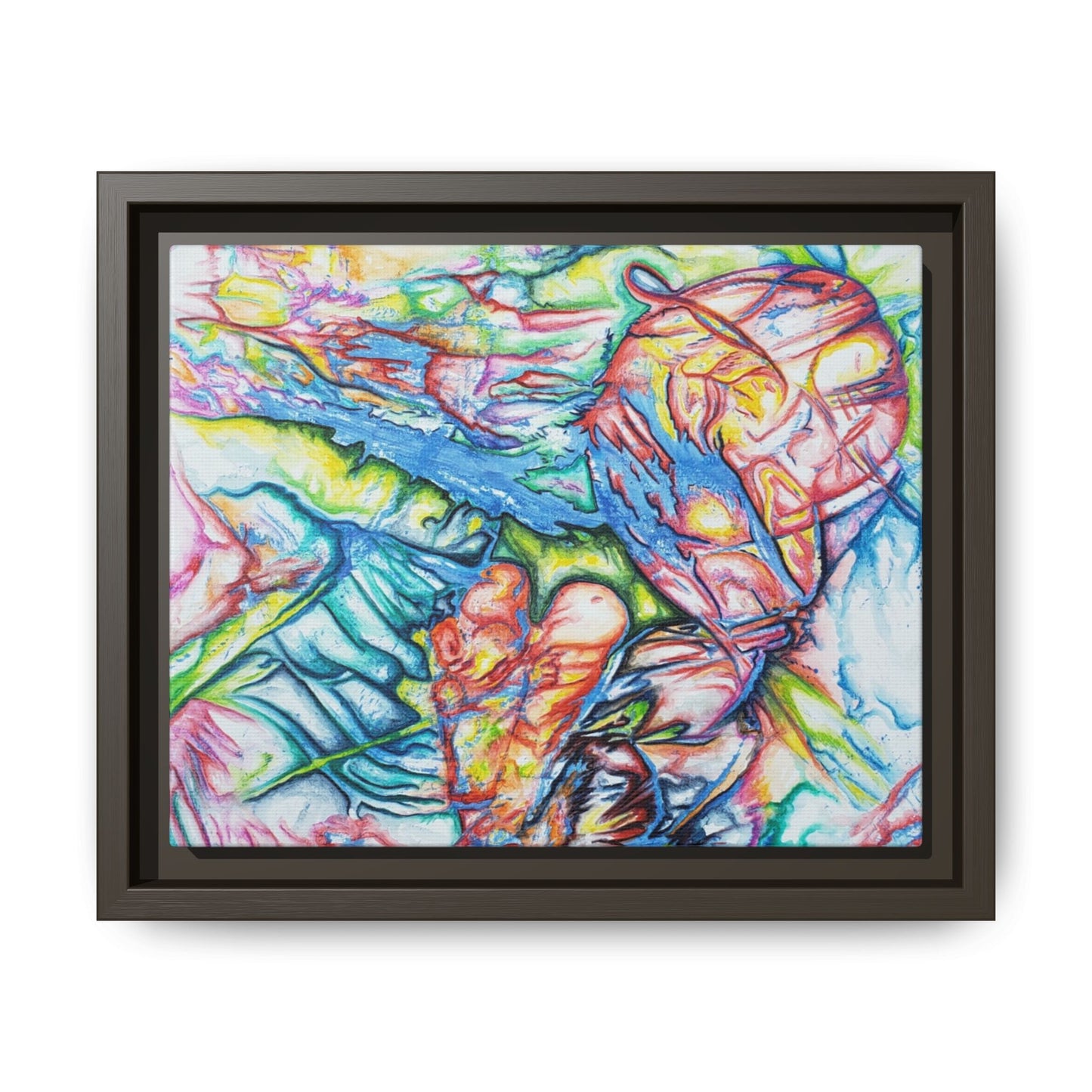 Multi-Color Abstract Framed Canvas Art Print - Kia Day Design