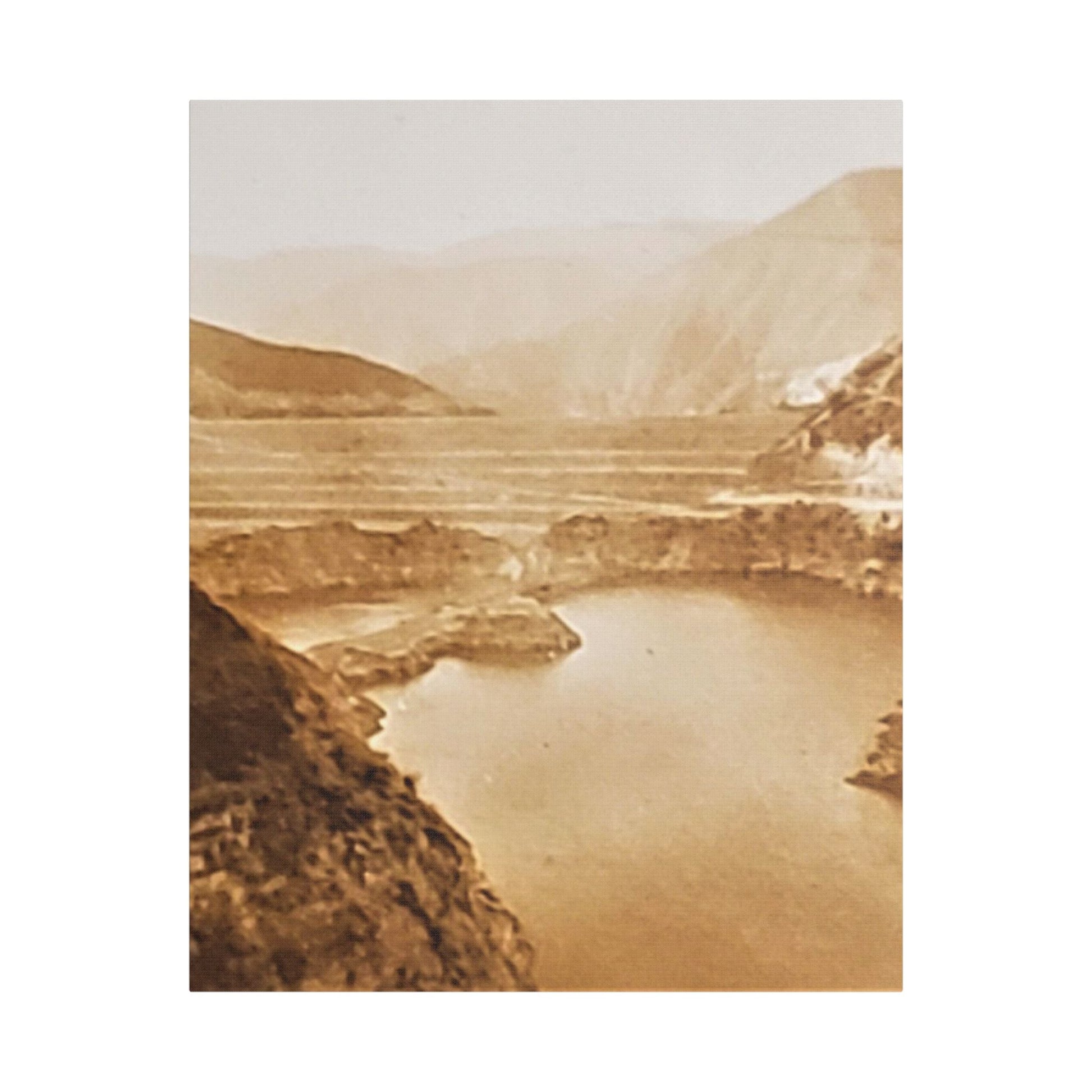San Gabriel Dirt Fill Dam 1 Satin Canvas Stretched