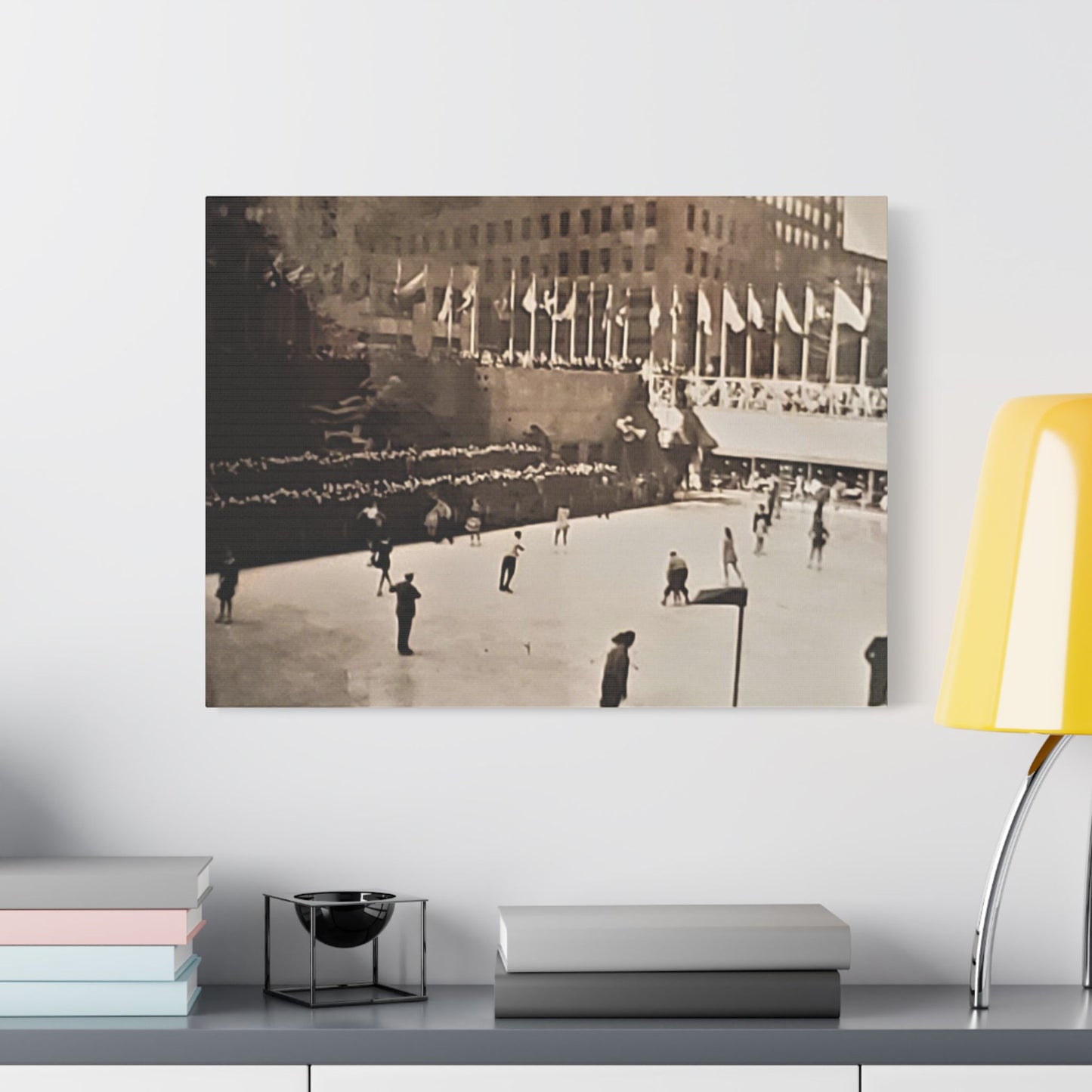 Rockefeller Plaza Easter 1945 Satin Canvas, Stretched