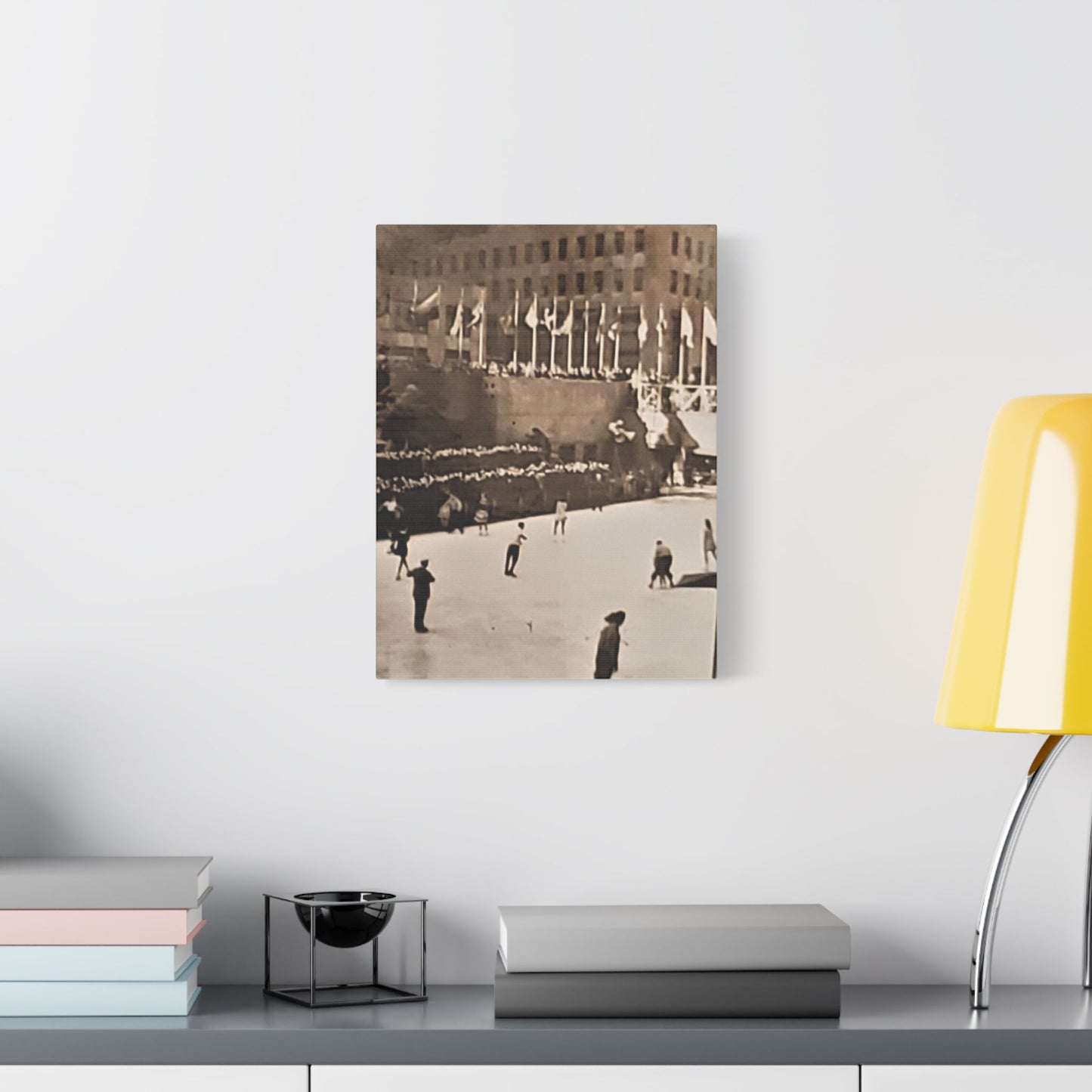 Rockefeller Plaza Easter 1945 Satin Canvas, Stretched