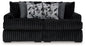 Midnight-Madness - Sectional - Black 2 Pc. Super Chaise Sectional - Stationary Sectionals